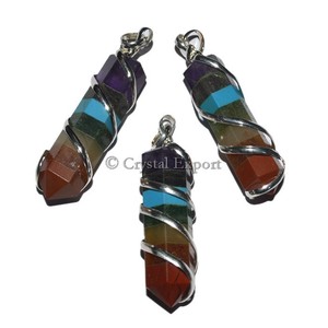 Chakra Bonded Pencil Wrap Pendants - Product Image 1