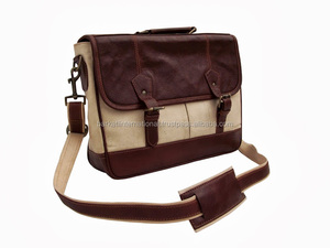Economic Genuine Leather Messenger <b>Bag</b> <b>Canvas</b> <b>Bags</b> - Product Image 3