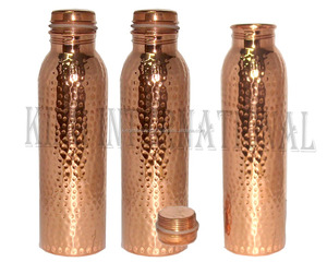 King bouteille d'eau en cuivre pur indien fait à la main-récipient à boire Ayurvedic Antique-bouteille à boire plus d'eau-étanche - Product Image 1