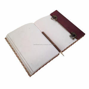 สมุดโน๊ตหรือสมุดสเก็ตช์หนังแท้ทำด้วยมือพร้อมแผ่นทองเหลืองโบราณแบบพับและหน้ากระดาษเปล่าสีขาว - Product Image 4