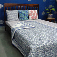 Couettes écologiques modernes imprimées au bloc, 100 % coton, faites à la main, motif marocain, taille double, vente chaude directe usine