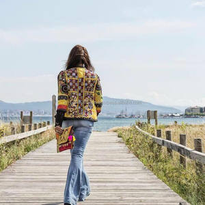 Chaqueta Safari Corta Étnica Estilo Banjara Baluchi Tradicional para Mujer, 100% Algodón, Forro de Lana, Transpirable, con Bordado - Product Image 1