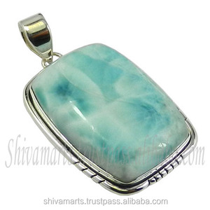 Dernier modèle de pendentif Offre Spéciale en argent sterling massif 925 avec pierres précieuses naturelles de Larimar Pendentifs et breloques de bijouterie fine - Product Image 2
