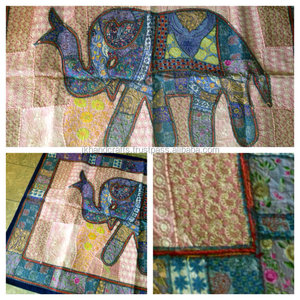 Vintage Patchwork Éléphant Tenture Indienne Brodé Mur Art Tapisserie meilleure Qualité Prix De Gros - Product Image 3