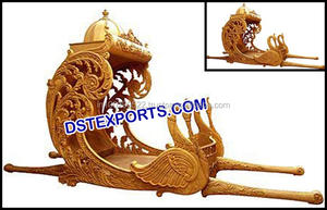 Doli Palki de diseño de boda indio, para la gran entrada, madera tallada, dorada - Product Image 2