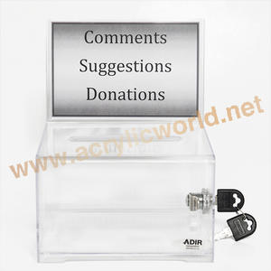 Acrylic Ballot <b>Box</b> With Sign Holder/Revolving <b>Lockable</b> Clear Acrylic Advice <b>Box</b>/acrylic ballot <b>Box</b> - Product Image 4