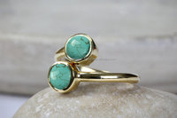 Bague fantaisie pour femme en argent sterling avec pierre précieuse turquoise verte, ajustable, sertie clos, idéale pour mariage, fiançailles, cadeau ou soirée