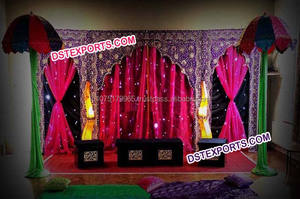 Indian Wedding Sparkling <b>Embroidered</b> Backdrop Silver Wedding Mandap <b>Curtains</b> with Embroidery Decorative Wedding Day <b>Curtains</b> - Product Image 6