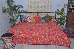 ผ้าคลุมเตียงพิมพ์ลาย Kantha ใหม่ของนกในอินเดียทำด้วยมือ - Product Image 2