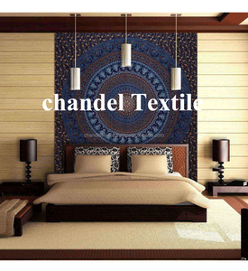 Tapices de algodón con estampado de Mandala de elefante turquesa, arte étnico, colcha decorativa para el hogar, tapiz decorativo de pared - Product Image 5