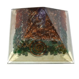 Aventurine and Carnelian Orgone Pyramids with Spiral Point : Wholesale Price Orgone Pyramids - Product Image 1