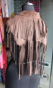 Chaqueta de Mujer de Gamuza con Flecos Hecha a Mano, Estilo Occidental Vintage, Nueva Moda, Chaqueta de Mujer de Gamuza 100% Cuero Genuino, Colección Moto - Product Image 3