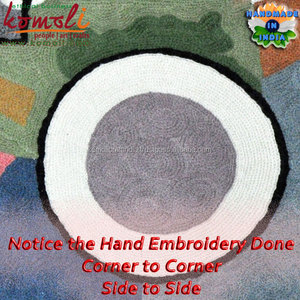 Alfombra de algodón hecha a mano con simetría geométrica, alfombra al por mayor para sala de estar, picnic, uso al aire libre, decoración de suelo bohemio - Product Image 2