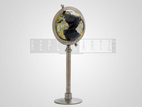 Globe terrestre rotatif en aluminium de style vintage, décoration éducative pour la salle de classe, pour les élèves, les enseignants, l'apprentissage de la géographie à l'école
