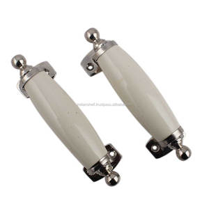 Bulk Cabinet Handle Handmade Cream Ceramic Bulk Dresser Handles Lot Vintage Drawer Cabinet Door Pull - Product Image 3