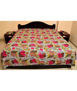 Nouveau couvre-lit floral tropical Kantha imprimé fruits indiens Tropicana Kantha couette - Product Image 2