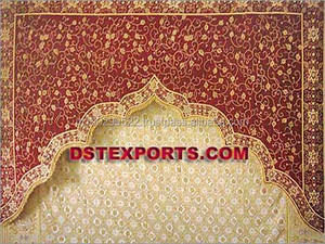 Bordado Jhrokha estilo indio Mandap telón de fondo decoración boda etapas fiestas hecho a mano boda escenario telón de fondo cortina al por mayor - Product Image 5