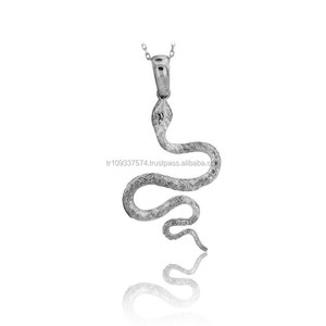 Collier pendentif serpent en or rose jaune blanc massif 14K Collier animal Bijoux fins pour femmes fabriqués en Turquie - Product Image 3