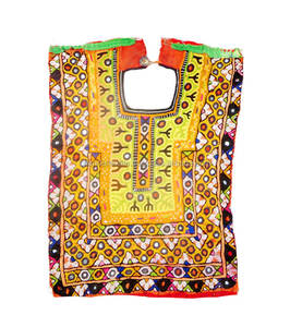 Vintage indien Banjara avant dressing cou joug Patch fait à la main miroir travail broderie sur coton pour embellir les vêtements - Product Image 1