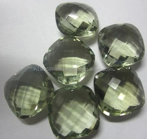 Coussin en damier d'améthyste de couleur verte naturelle pierre taillée toutes les tailles disponibles pour la fabrication de bijoux pierres précieuses en vrac - Product Image 1