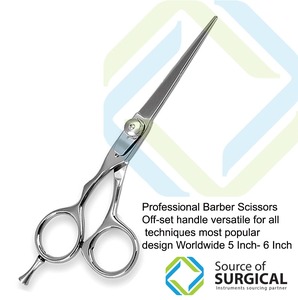 Professional 6 Inch Right-Handed Barber Scissors AISI 420 Stainless Steel Blades <b>Rubber</b> Handles Sharp Straight Hair Cutting Tool - Product Image 2