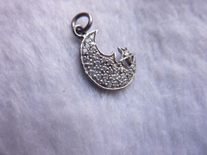 Diseño de moda Luna y Diamante Pave Ajuste Conector de plata esterlina Encontrar colgante y encanto elegante - Product Image 3