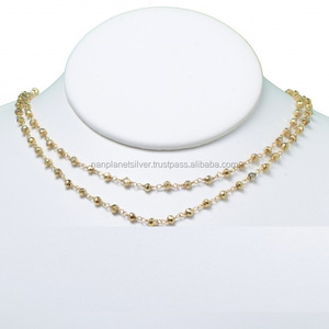 Collar de cadena de cuentas de Pyrie de oro para bodas, regalos, compromisos, fiestas - Product Image 2