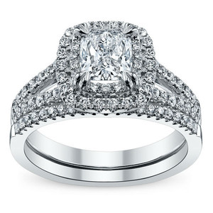 Anillo de compromiso/boda con diamante natural redondo brillante de 1.20 CT certificado, engaste de oro blanco con puntas, fuente real y ética. - Product Image 1