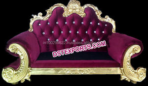 Sofá real tallado para boda, mueble dorado de lujo, de diseñador - Product Image 6