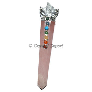 Obelisco de Chakra al por Mayor con Cristal de Cuarzo y Estrella Merkaba - Product Image 1