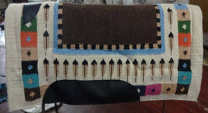 Manta de Silla de Montar para Caballo de Lana de Nueva Zelanda Genuina de Primera Calidad, con Forro de Fieltro Occidental y Exterior de Lana - Product Image 2