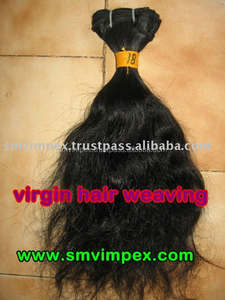 Tejido de cabello humano crudo sin procesar. Extensión de cabello crudo más vendida. Tejido de cabello humano de Templo de India - Product Image 3