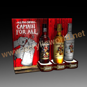 Support d'affichage de bouteilles de vin en acrylique LED de bureau, écologique, pour publicité, avec logo personnalisé et quatre packs - Product Image 3