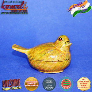 Sparrow-cajas de madera para manualidades, caja de papel pintado a mano, mache de pájaro - Product Image 2