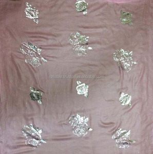 Long Designer Fancy Silk <b>Scarf</b> Bright Pink with Beautiful Flower Print for Daily Wear <b>Large</b> Quantity Export Available - Product Image 4