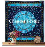 Horoscope indien Hippie tapisserie tenture murale psychédélique imprimé Mandala couvre-lit avec astrologie du zodiaque Hippie jeter