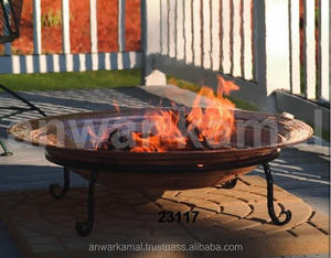 Black Iron Stand Copper <b>Fire</b> <b>Pit</b> for Garden Indoor & Outdoor - Product Image 1