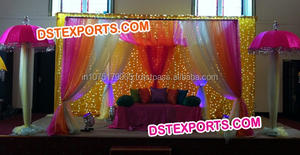 Mehandi-telón de fondo musulmán para escenario, decoraciones de boda, templo indio para Sangeet, evento, decoración de escenario para función Mehandi - Product Image 3