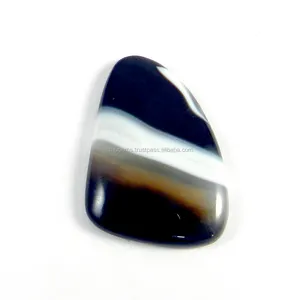 Nero Banded Agate 5.59 gms Fantasia cab 22x32mm della pietra preziosa per gioielli IG2205