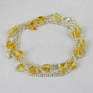 Magnifique collier pendentif en citrine jaune et argent sterling 925, chaîne maille forçat, style bohème, bijoux en pierres précieuses certifiées par un tiers - Product Image 4
