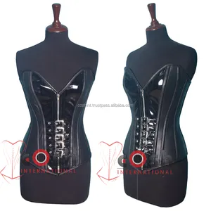 COSH CORSET Overbust Steelboned Waist Training PVC And Leather Corset High Quality Fashion And Party Wear Gothic Corset Top