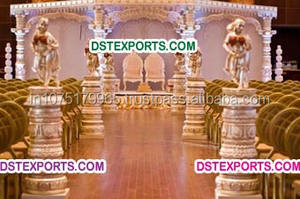 Ensemble de manchettes carrées de mariage indien, en Fiber sculpté pour mariage, décoration de la dernière mode - Product Image 5