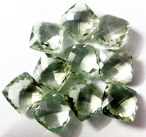 พลอยอเมทิสต์สีเขียวธรรมชาติทรงแปดเหลี่ยมตัดสำหรับทำเครื่องประดับสำหรับต่างหูและแหวน - Product Image 2