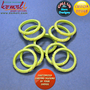 Brazalete tallado verde limón, joyería antigua vintage de resina - Product Image 3