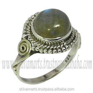 Handmade 925 Sterling Silver <b>Labradorite</b> Gemstone Vintage <b>Ring</b> Fashion Jewelry Eternity Vermeil Party Unisex <b>Rings</b> - Product Image 2