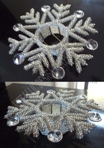 Pendentif de garniture de flocon de neige suspendu en métal de style festival exclusif pour la décoration intérieure artisanat application boule et ornements d'arbre - Product Image 5