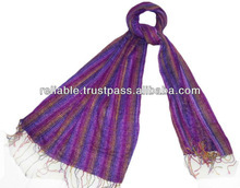 ชุดผ้าพันคอย้อมผ้าเรยอนจาก100% ผ้าทอมือยาวผ้าถักปักผ้าพันคอสไตล์เรียบๆหมวกถุงมือ - Product Image 2