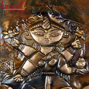 Devi Lakshmi Laxmi แผ่นทองเหลืองตกแต่งผนัง,แผ่นทองแดงตกแต่งผนังศิลปะ - Product Image 3