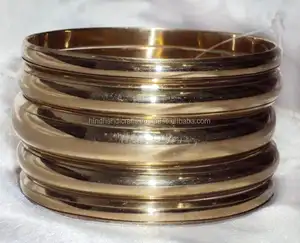 Brass Plain Look Bracelet Bangle Set Of 5 Pieces 13704