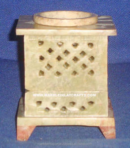 Soapstone Aroma <b>Oil</b> <b>Lamp</b>, Handmade Decorative <b>Oil</b> <b>Burner</b> - Product Image 1